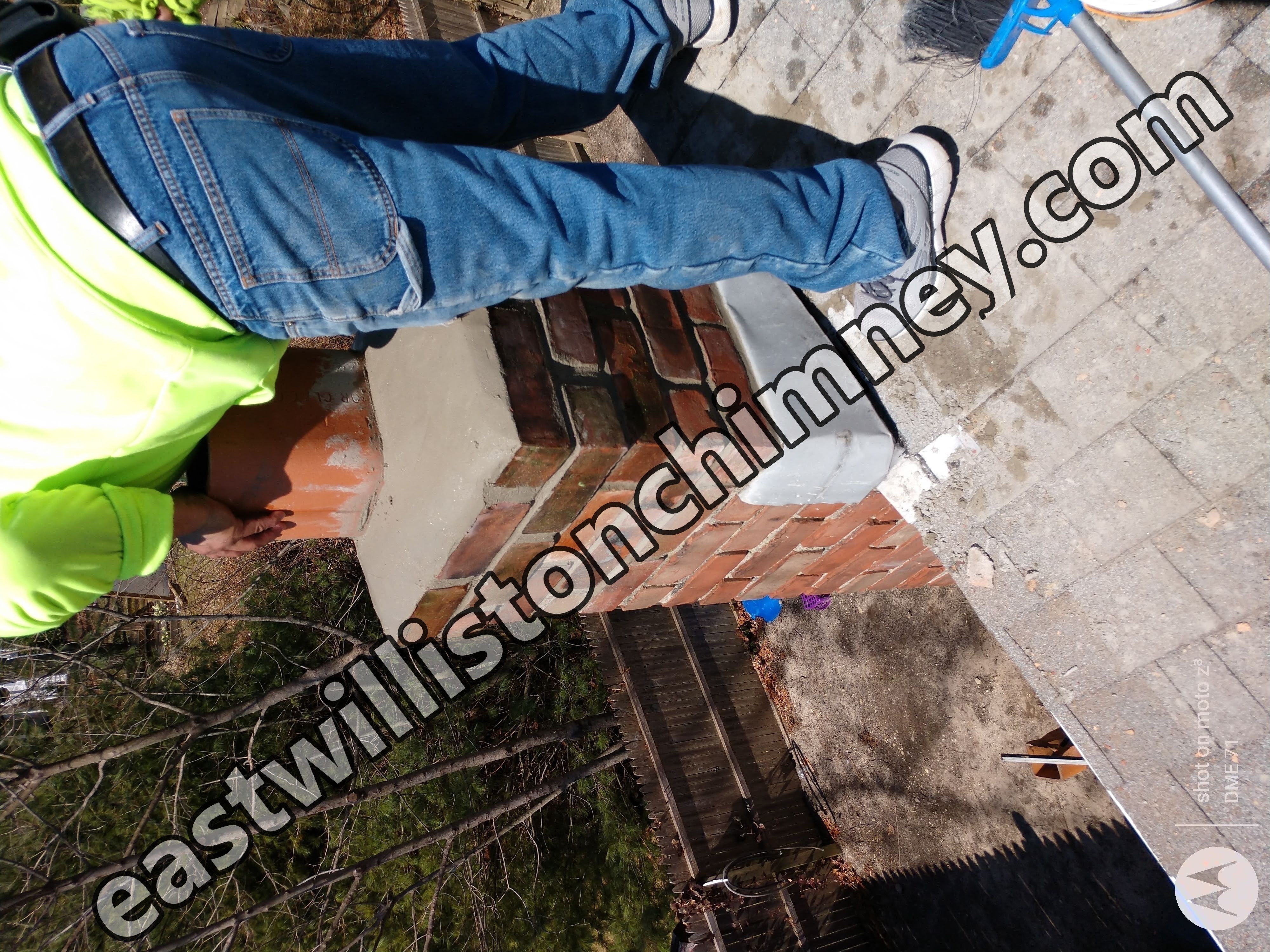 Cracked chimney professionally repaired in East Williston, NY
